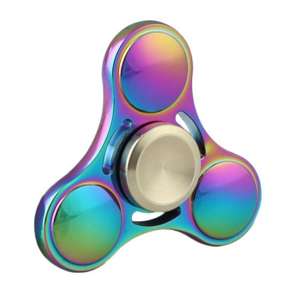 Wholesale Fashion Design Aluminum Metal Fidget Spinner Stress Reducer Toy for Autism Adult, Child (Rainbow)